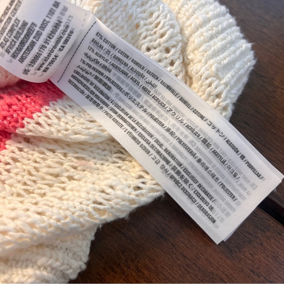 Hollister Striped Pink and Cream Women's Lightweight Sweater - Picture 7 of 7